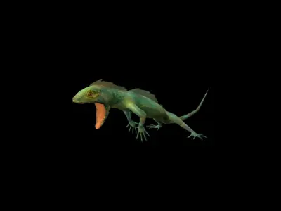 low-poly animated lizard Low-poly 3D model