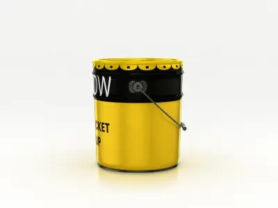 Metal Paint Bucket Mockup  3D model