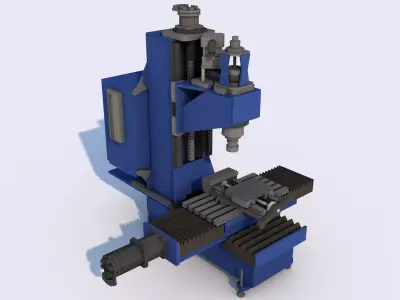 Milling Machine Tool Low-poly 3D model