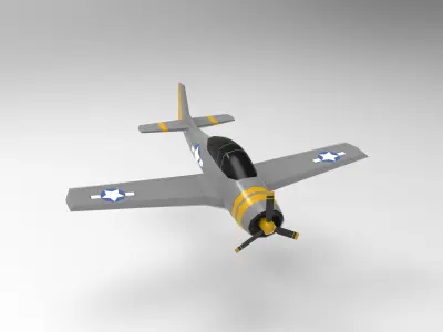 WW2 Airplane - Military - Game Engine Ready Free low-poly 3D model