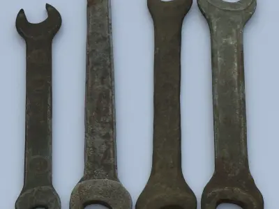 Wrenchs Low Poly wrenches - wrenches Low-poly 3D model purchase