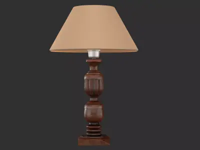 Wooden Lamp Shade Low-poly 3D model