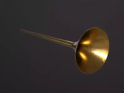Long trumpet 3D Model Low-poly 3D model