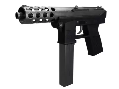 Detailed Intratec Tec-9 Gun Low-poly 3D model