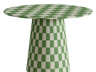 Round Dining Table Small Kitchen Table Low-poly 3D model