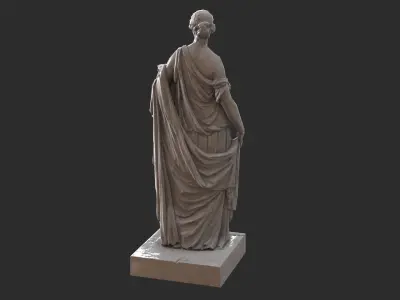 Roman Woman Statue - Marble Low-poly 3D model