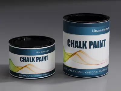 Plastic Paint Can Packaging Set  350ml and 750ml Blank Label PBR