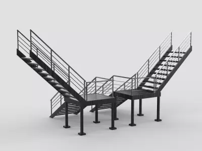 Mild Steel Stairs 3D model