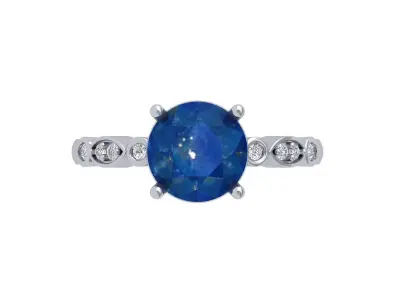 Solitaire Engagement Ring 3D print model 76