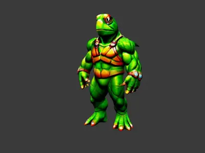 Iguana Man Low-poly 3D model