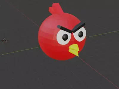 Red Angry Bird Free 3D model