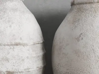 White Washed Antique Turkish Olive Jars Low-poly 3D model