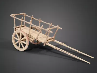 Medieval cart Low-poly 3D model purchase