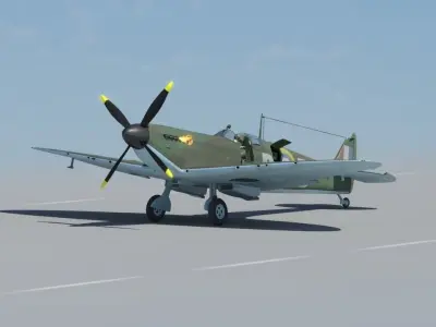 Spitfire wwii fighter plane 3D model purchase