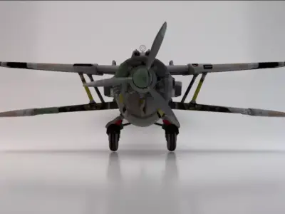 Plane Low-poly 3D model get