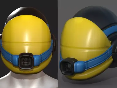 Gas mask helmet scifi fantasy armor hats military  Low-poly 3D model