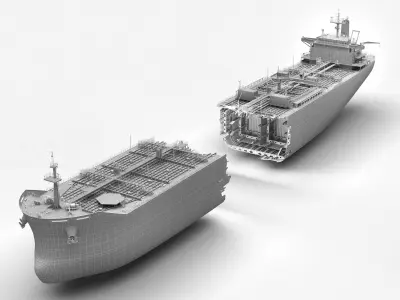Collection of wrecked ships 02 3D Model Pack