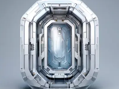 SciFi Airlock Entrance HighPoly Low-poly 3D model