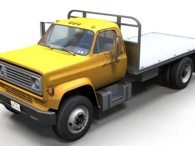 Industrial flatbed Low-poly 3D model