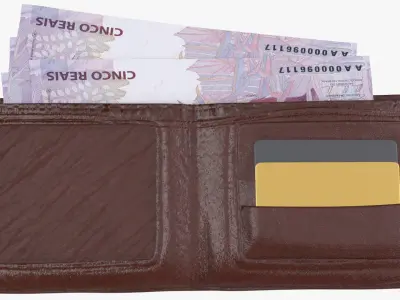 Brazil 5 Reais Wallet Money Purse 3D model