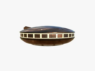 Alien Spaceship UFO A06 Copper - Sci Fi Spacecraft Design Low-poly 3D model