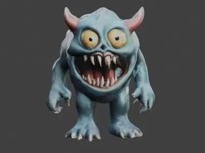 blue Rigged Monster Free low-poly 3D model