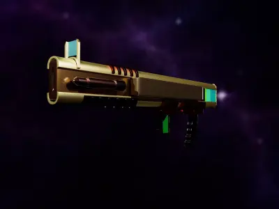Plasma canon Low-poly 3D model