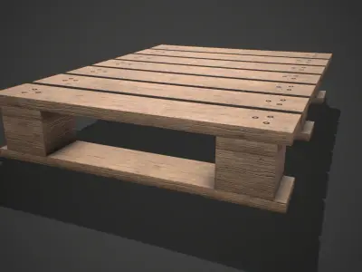 Low poly European Wood pallet 05 PBR Game Ready Free low-poly 3D model