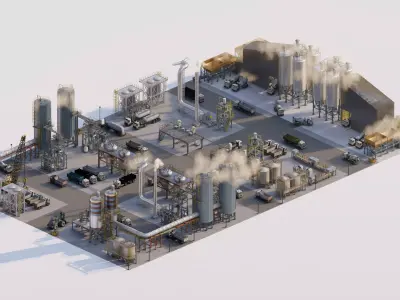  Industrial Factory-Factory building 3D model purchase
