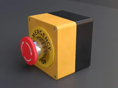 Emergency Button Low-poly 3D model purchase