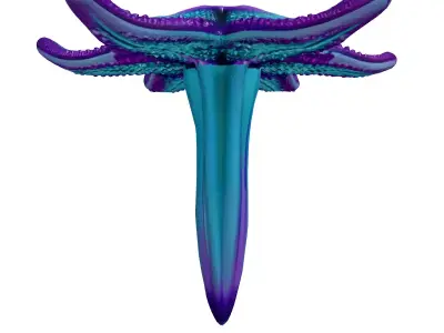 Vibrant SciFi Glowing Starfish Model 3D model