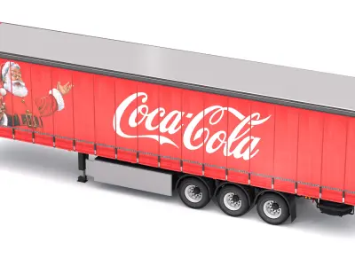 Semi Trailer Coca-Cola Curtainsider 3D model