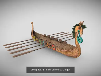 Viking Warrior Spirit Boats Collection 3D Model Pack