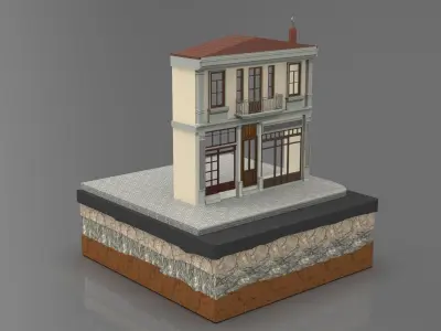 Old Istanbul City Building 012 3D model