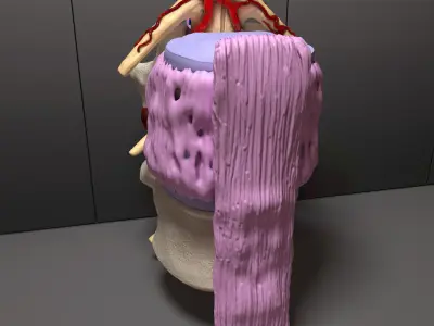 Part of the Human Spine 3D model purchase
