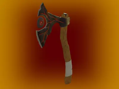 axe lava weapon low-poly ready for the game PBR  Low-poly 3D model
