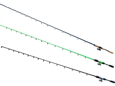 Animated Fishing Rods Low-poly 3D model
