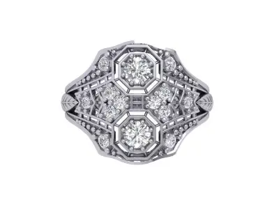 Art Deco Ring 3D print model 46