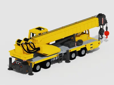 Voxel Crane Truck Low-poly 3D model