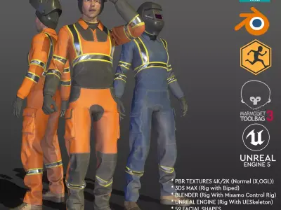 Welder Worker Suit Low-poly 3D model