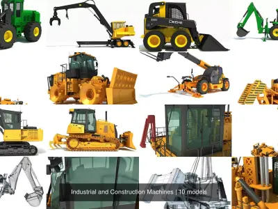 Industrial and Construction Machines 3D Model Pack
