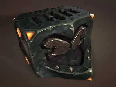 Undead forging furnace Low-poly 3D model