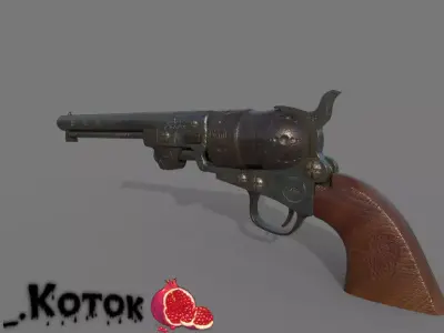 Pistol revolver Free low-poly 3D model
