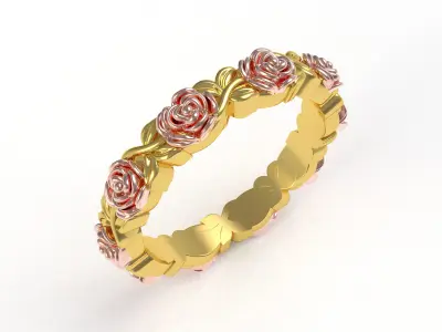 Beautiful Rose Flower Ring 3D print model