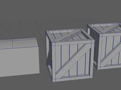 boxes low poly models Wooden Crates Low-poly 3D model