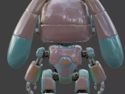 MECHANICAL BUNNY ROBOT 3D MODEL V04 Low-poly 3D model
