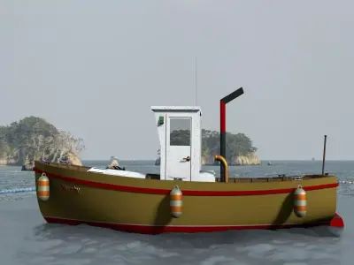 River vessel Low-poly 3D model