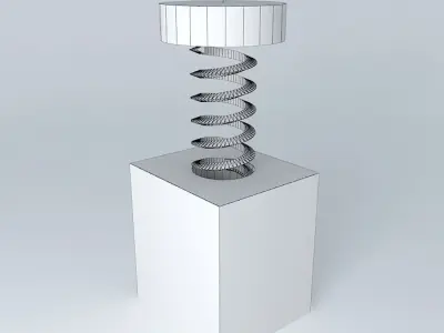 Screw cube with spring Free 3D model