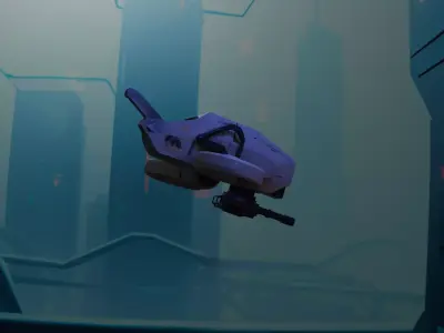 Futuristic Sci-Fi Combat Drone 3D model