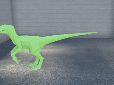 Low-poly Velociraptor polygonal dinosaur Low-poly 3D model